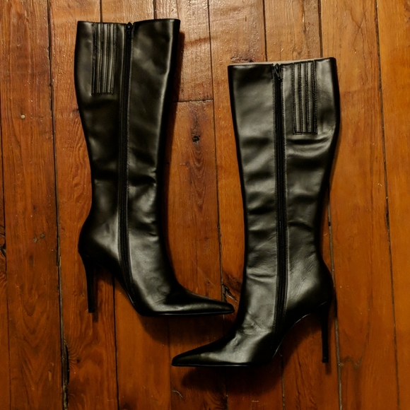 Colin Stuart Tall black leather boots, sz 7.5 - Picture 4 of 11